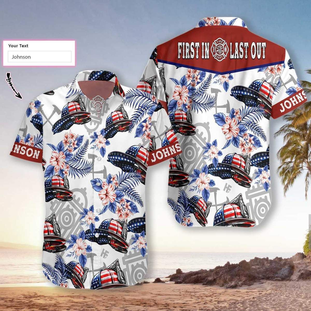 Felacia [Hawaii Shirt] Firefighter Flag Custom Name Hawaiian Aloha Shirts-ZX1914